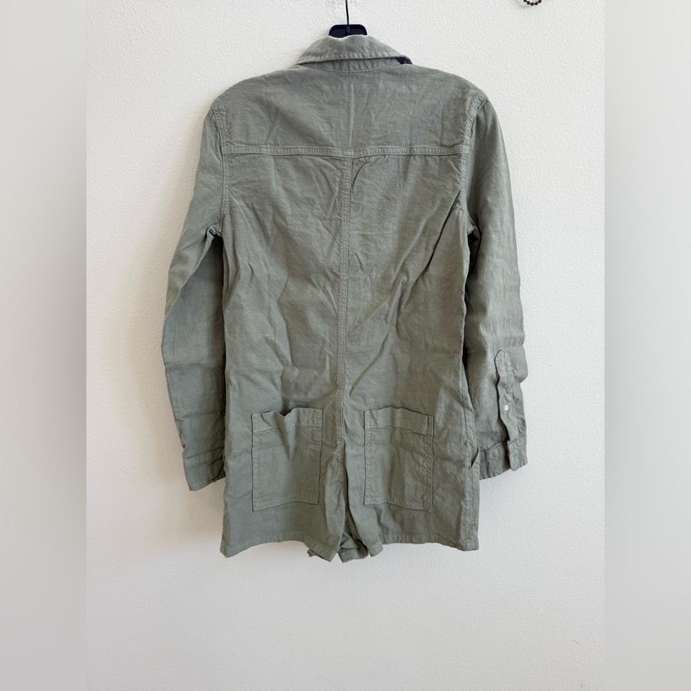 Frank & Eileen Sage/ Army Green Ireland Playsuit long sleeve XS NWOT - Picture 8 of 10